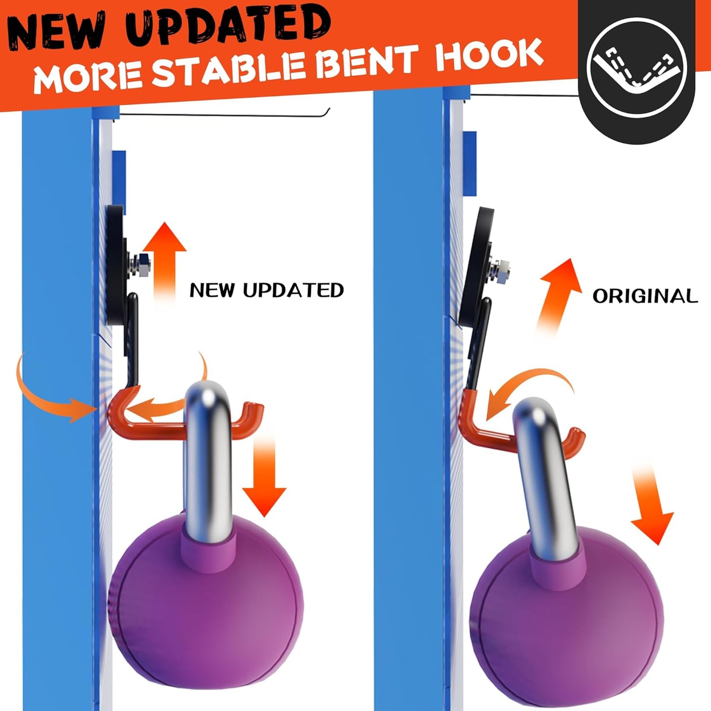 ULIBERMAGNET Heavy Duty Magnetic Garage Hooks - 4 Pack Strong Magnet Hooks for Tools & Storage (Orange)