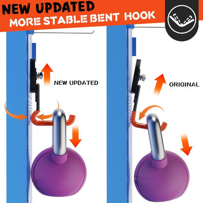 ULIBERMAGNET Heavy Duty Magnetic Garage Hooks - 4 Pack Strong Magnet Hooks for Tools & Storage (Orange)
