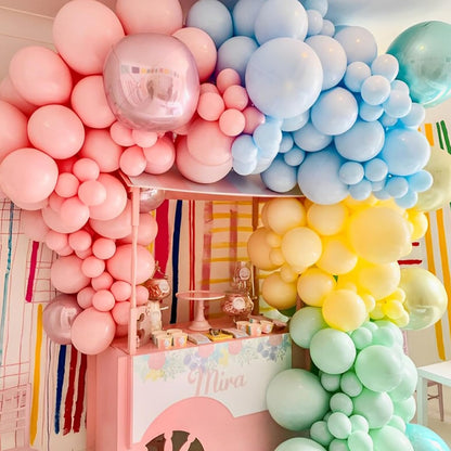 Voircoloria 110pcs Pastel Balloons - 12-Inch Macaron Latex for Weddings, Birthdays & Celebrations