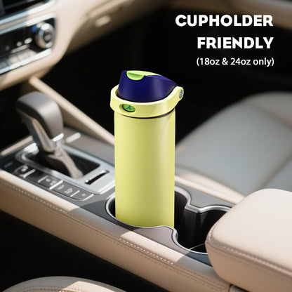 POWCAN Insulated Stainless Steel Water Bottle - 18 oz, 2-in-1 Spout & Straw, Leakproof, Travel-Friendly