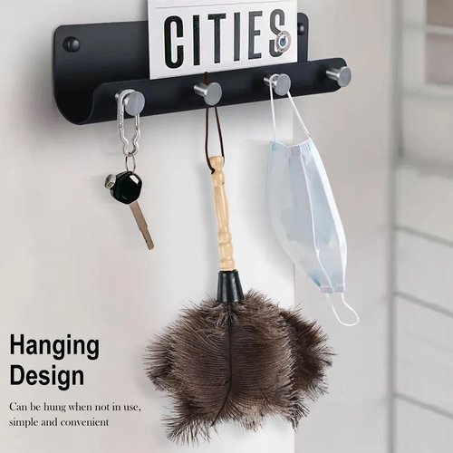 FeelfunFeather Ostrich Feather Duster 14" Natural Handheld Reusable Feathers Dusters with Wooden Handle for Cleaning Supplies Home Car Office(10PCS)