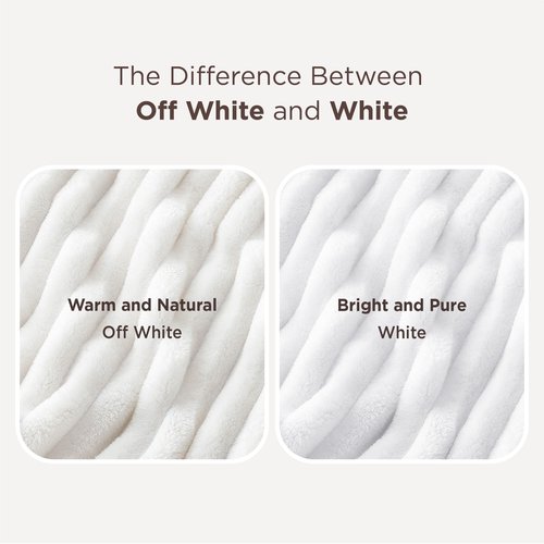 Bedsure GentleSoft White Throw Blanket for Couch - Mothers Gifts Day Birthday Gifts for Women Mom Her, Soft Cozy Fleece Throw Blanket for Girl, Room Home Bedroom Spring Decor, Off White, 50x60 Inches