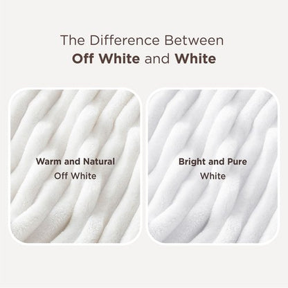 Bedsure GentleSoft White Throw Blanket for Couch - Mothers Gifts Day Birthday Gifts for Women Mom Her, Soft Cozy Fleece Throw Blanket for Girl, Room Home Bedroom Spring Decor, Off White, 50x60 Inches