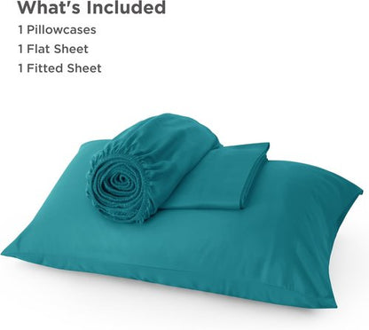 Bedsure Cooling Twin XL Sheets - Breathable Rayon from Bamboo, Soft & Silky, Deep Pocket Up to 16 Inches, Turquoise