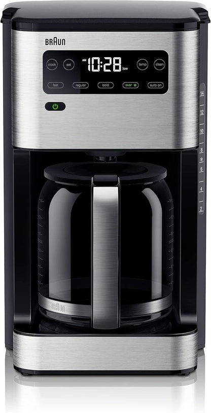 Braun PureFlavor 14-Cup Coffee Maker - Fast Brew, Touch Display & Bold Brew Modes, FlavorCarafe