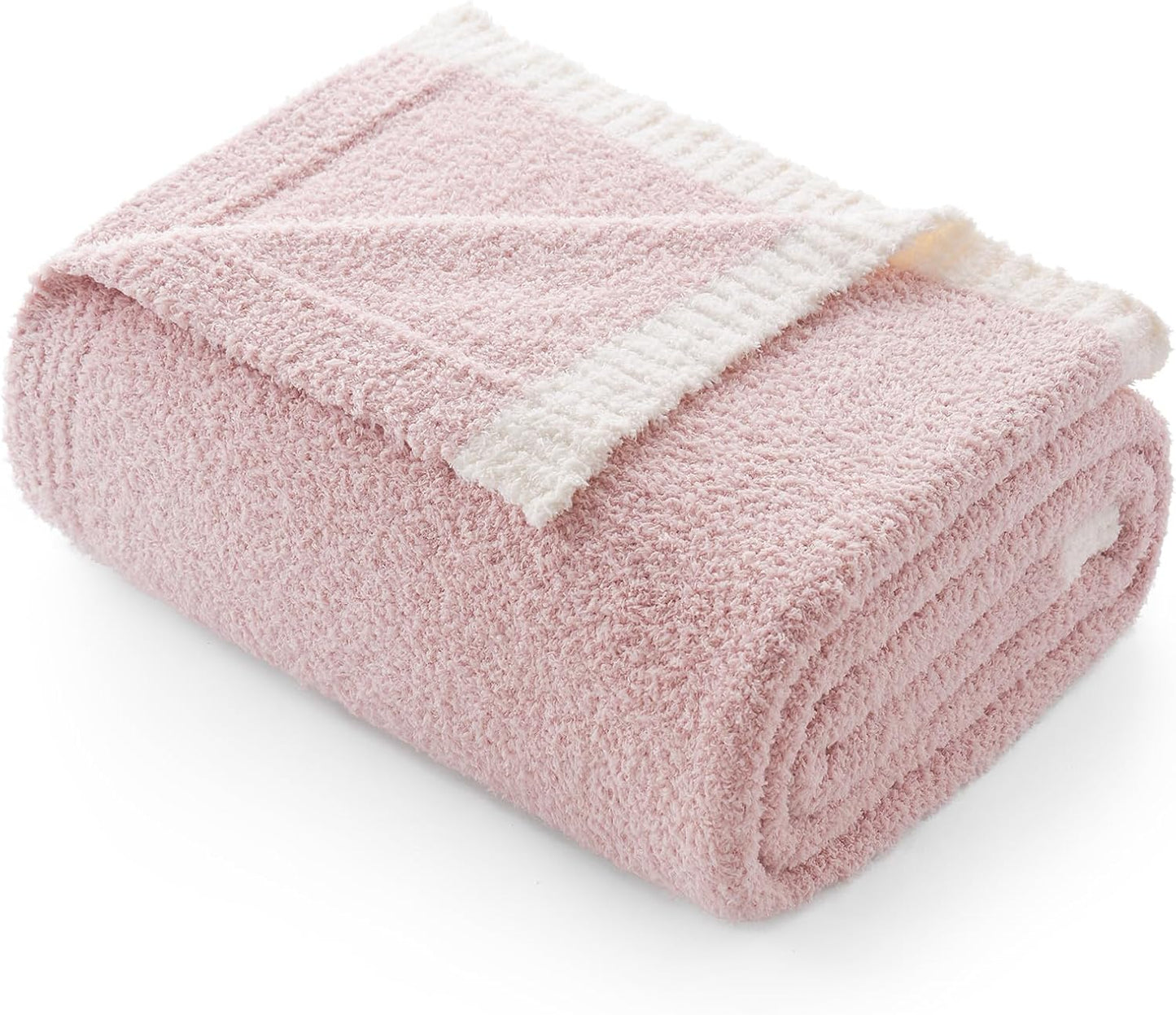 Snuggle Sac Ultra Soft Throw Blanket - Reversible Pink Microfiber | Cozy 50x60 Inches for Couch & Bed