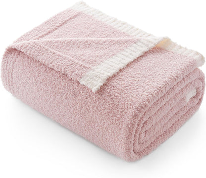 Snuggle Sac Ultra Soft Throw Blanket - Reversible Pink Microfiber | Cozy 50x60 Inches for Couch & Bed