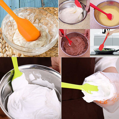 Skiennix Silicone Spatulas - 11 Inch Heat Resistant Rubber Scrapers | Non-Stick Seamless Design (4 Pack)