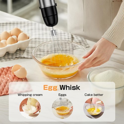 Immersion Blender 1100W - 3-in-1 Handheld Set with Speed Control, Whisk & Milk Frother for Smoothies & Soups