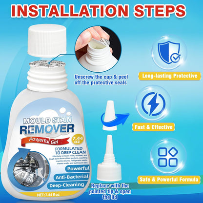 Mold Remover Gel by [Brand Name] - Powerful Washing Machine & Bathroom Cleaner for Gaskets, Grout, Tile, & More