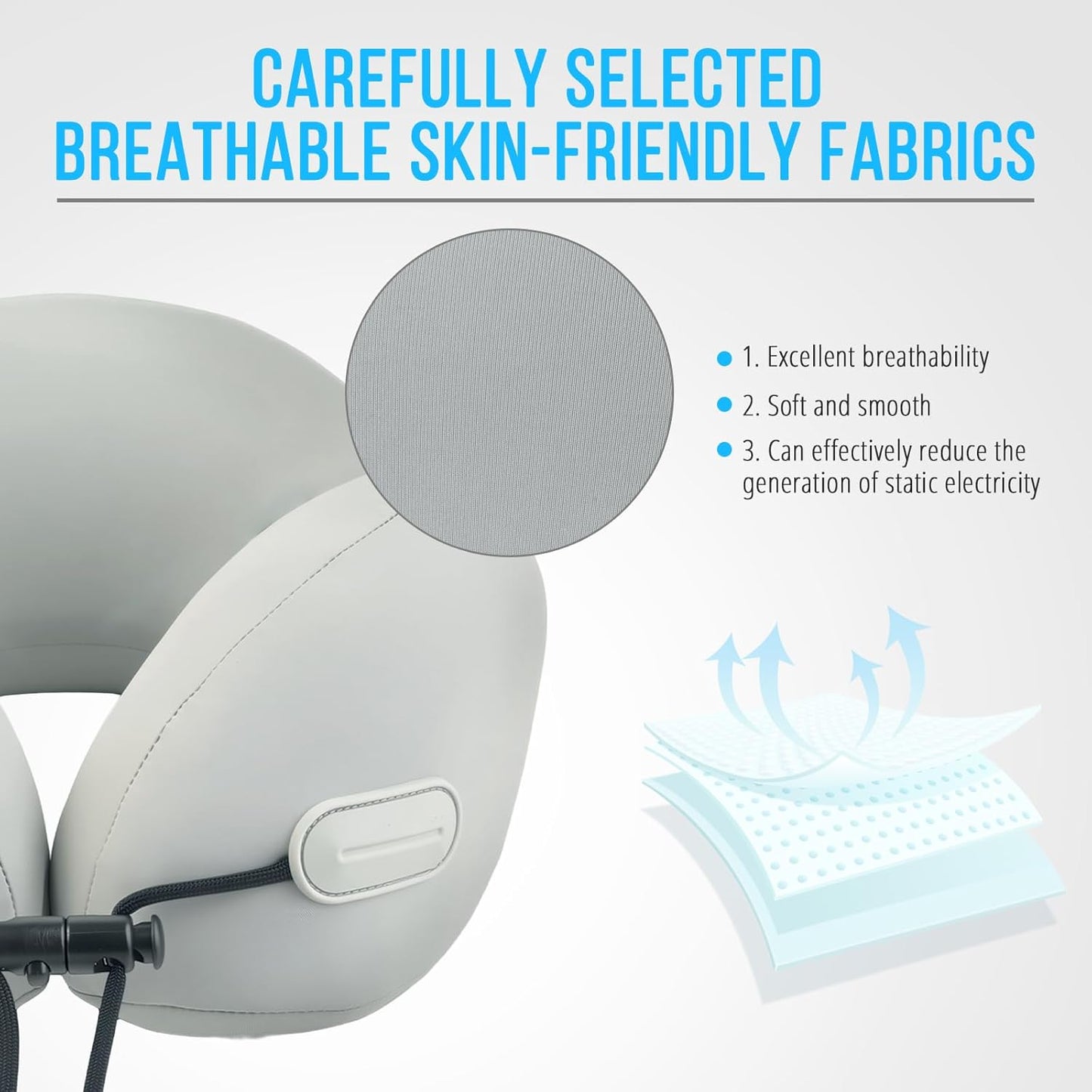 Skiennix Travel Pillow - Natural Latex Neck Support for Comfortable Long-Distance Travel | Ideal for Airplanes