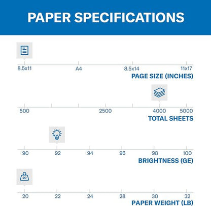 Hammermill Printer Paper - 20 lb Copy Paper, 8.5 x 11 | 8 Reams (4,000 Sheets) - 92 Bright, USA-Made
