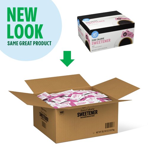 Amazon Brand - Happy Belly Zero Calorie Pink Saccharin Sweetener, 1000 Count (Previously Sugarly Sweet)