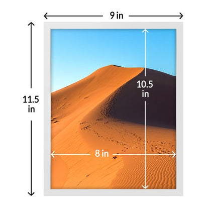LaVie Home 8.5x11 Picture Frame for Wall Display, 8.5x11 White Picture Frame with HD Plexiglas, 8.5 x 11 Diploma Frame 1 Pack, Display Frame for Vertical or Horizontal, Classic Collection