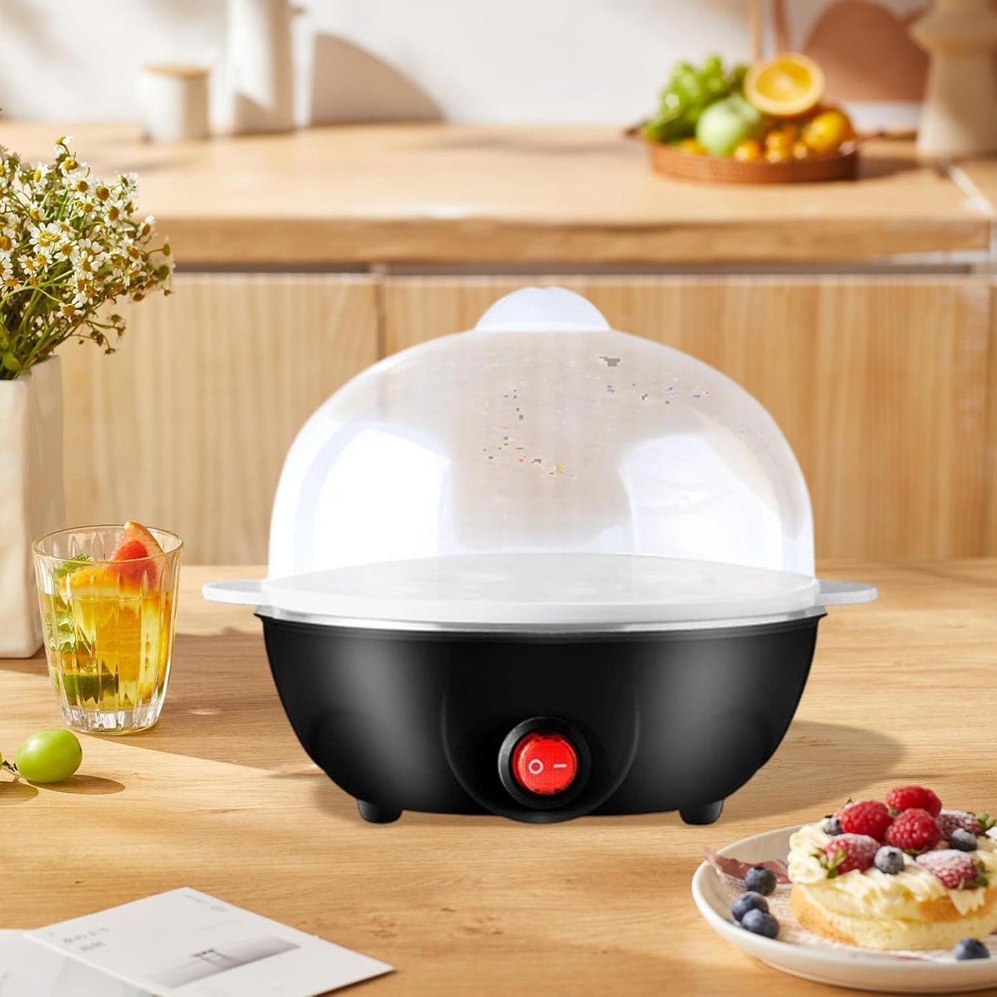 Skiennix Egg Cooker - Automatic Egg Boiler for Easy-To-Peel Hard, Medium & Soft Boiled Eggs | 7 Egg Capacity