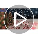 Pink Christmas Peppermint Floor Decals & Snowflake Wall Stickers - Holiday Decor