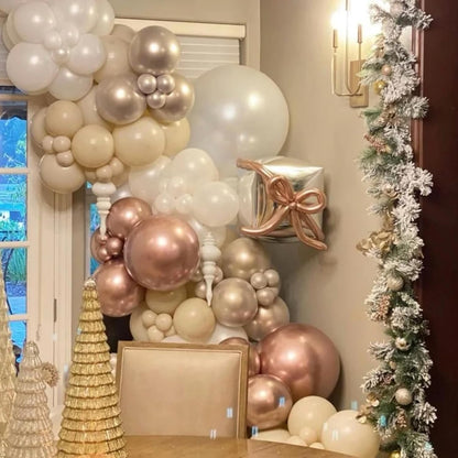 Voircoloria Metallic Rose Gold Balloon Garland Kit - 130pcs in Various Sizes for Parties & Celebrations