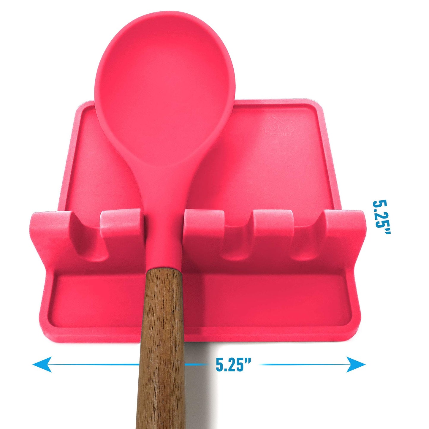 Zulay Kitchen Silicone Utensil Rest with Drip Pad for Multiple Utensils - BPA-Free, Heat-Resistant Spoon Rest & Spoon Holder for Stove Top - Kitchen Utensil Holder for Ladles & Tongs - Honeysuckle