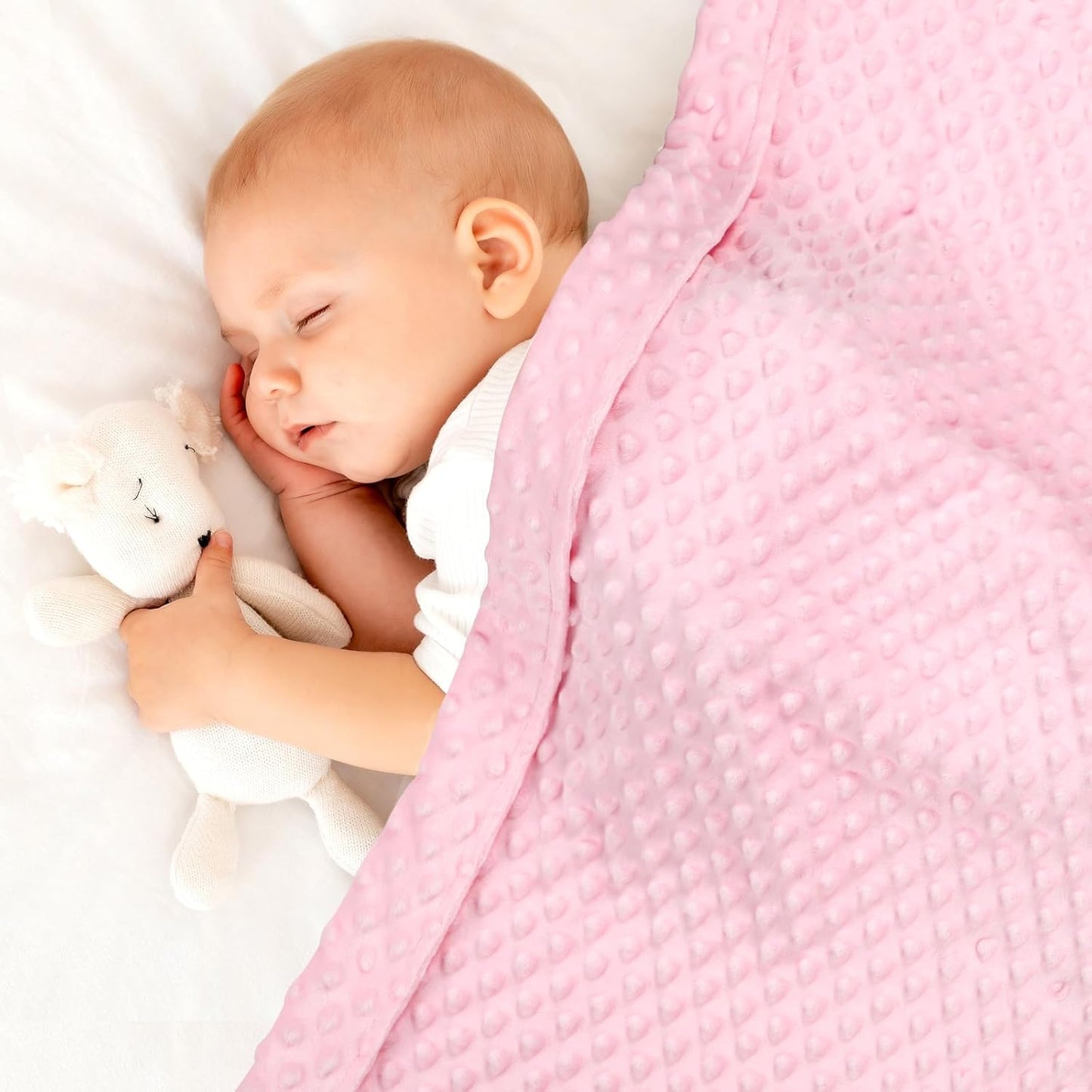 Skiennix Baby Blanket - Soft Double Layer Toddler Blanket 30 x 40 Inch | Pink for Nursery & Stroller
