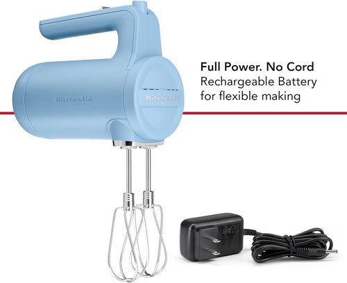 KitchenAid Hand Mixer - Cordless 7 Speed for Effortless Mixing | Blue Velvet Finish