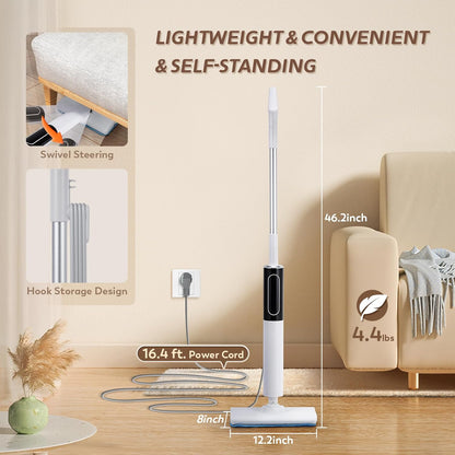 Skiennix Steam Mop - 3 Steam Modes & Quick 15s Heat-Up | 284℉ Powerful Cleaning for Wood, Marble, Tile & Hardwood Floors - 3 Mop Pads Included