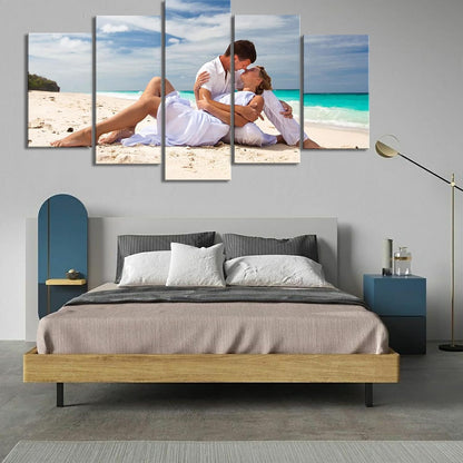 ZHIYYHAO Customized Canvas Prints - Personalized Family Portraits & Pet Photos | Framed Wall Art (5 Panels, Various Sizes)