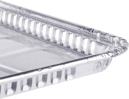 Regine Switzerland Disposable Aluminum Foil Baking Sheets - 1/4 Size Cookie Trays | Heavy Duty Nonstick, 12.8” x 8.9”