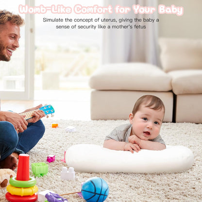 Baby Lounger - Bionic Design Organic Cotton Infant Lounger | Soft & Breathable for 0-18 Months (White)