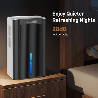 Skiennix Dehumidifier - 95OZ Capacity for 1000 Sq.Ft | Quiet Operation with Auto Shut Off & 7 Color Ambient Light - Ideal for Living Room, Bedroom, Basement (White/Black)