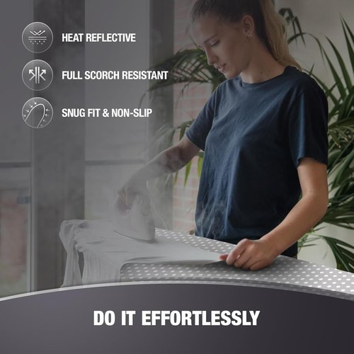 Extra Thick Ironing Board Cover by [Brand Name] - Heat Reflective, Scorch Resistant Padding | Standard Size 15x54, Gray Spotted