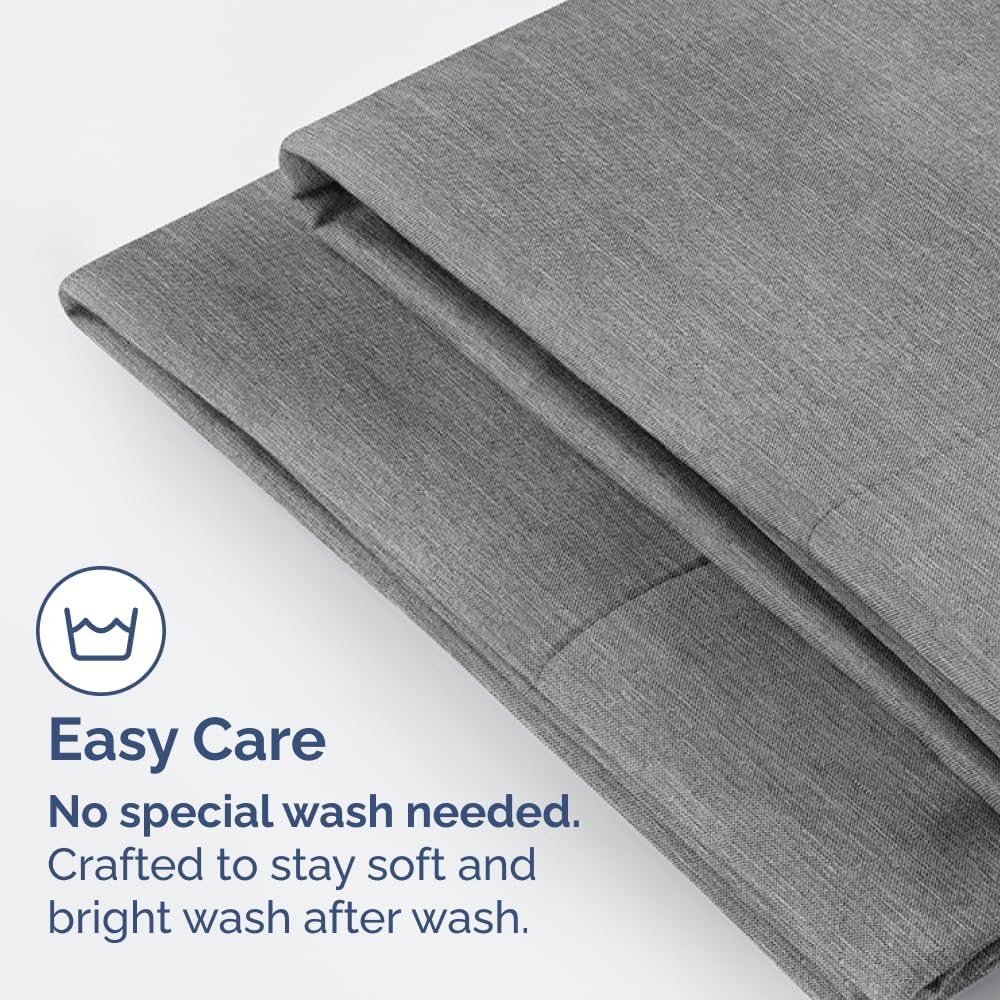 Skiennix Body Pillowcases Set of 2 | Soft, Wrinkle-Free 20x54 Pillow Covers - Comfy Heathered Grey