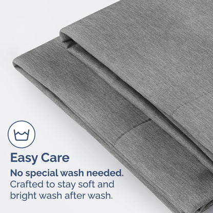 Skiennix Body Pillowcases Set of 2 | Soft, Wrinkle-Free 20x54 Pillow Covers - Comfy Heathered Grey