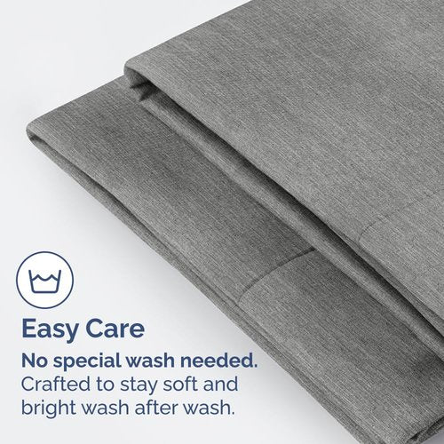 Body Pillowcases Set of 2-20x54 Long Body Pillow Case - Soft Body Pillow Cover for Sleeping & Side Sleepers - Comfy, Wrinkle & Fade Free - Machine Washable w/Envelope Enclosure Heathered Grey