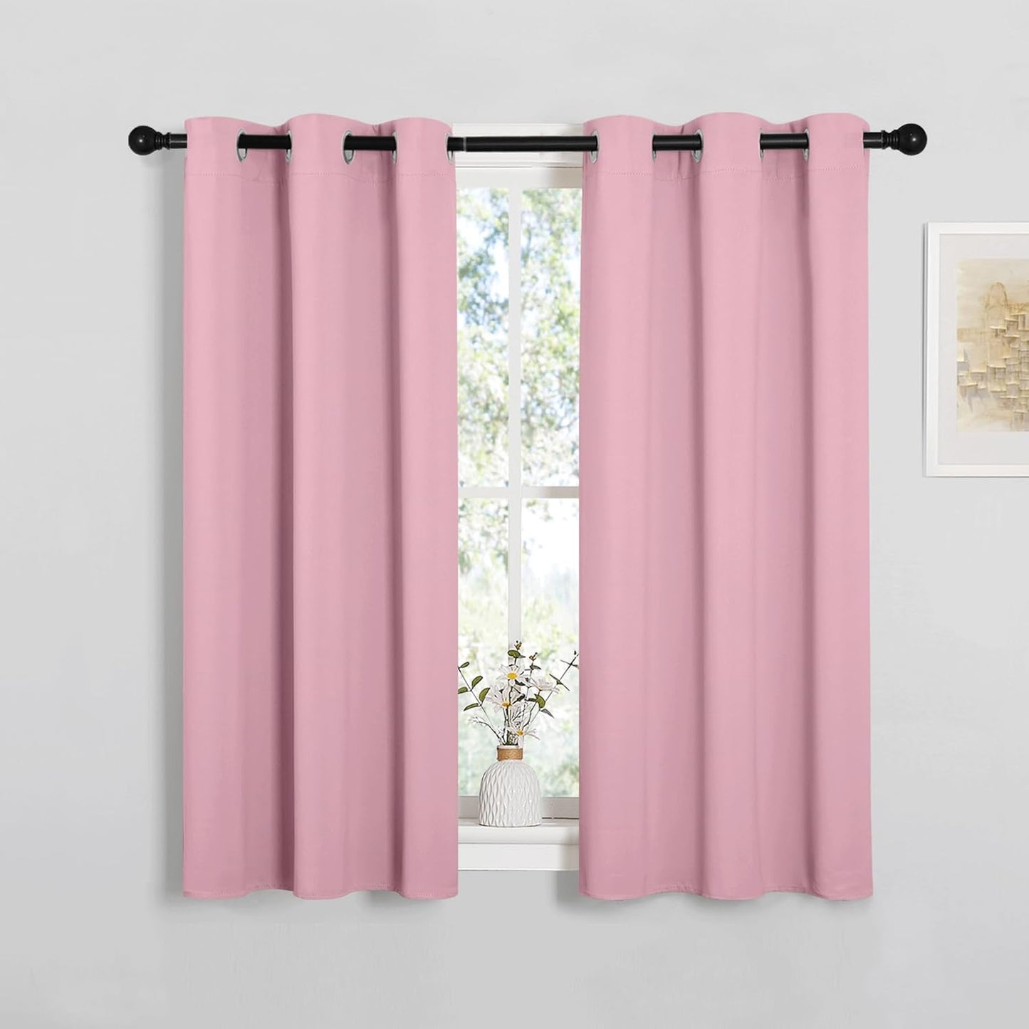 NICETOWN Blackout Curtain Panels - Thermal Insulated Draperies in Crystal Pink | 34x45 Inches, 1 Pair