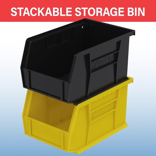 Akro-Mils Plastic Storage Bins - Space-Saving Stackable Organizers for Garage & Pantry | 9" x 6" x 5", Blue, 12-Pack