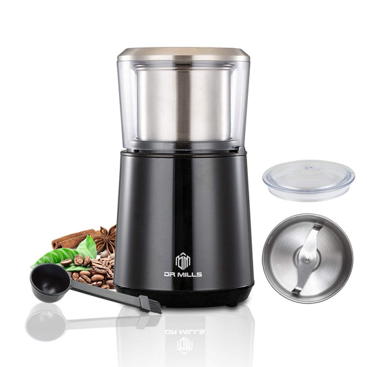 DR MILLS DM-7451 Electric coffee grinder, Coffee Bean Grinder Electric Dried Spice, nut, herb Grinder, detachable cup, Dishwashable, SUS304 stianlees steel