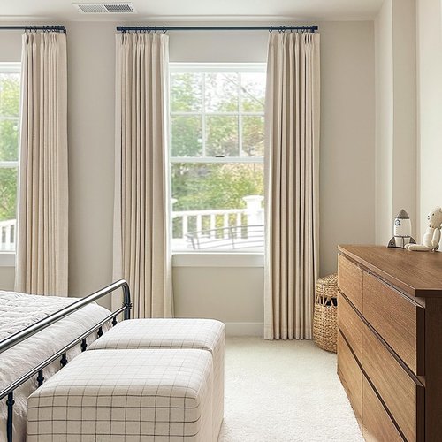 100% Blackout Shield Linen Look Textured Pinch Pleated Curtains Blackout Drapes 84 Inch Long 2 Panels Set, Cream Blackout Curtains for Bedroom & Living Room, 40" W x 84" L