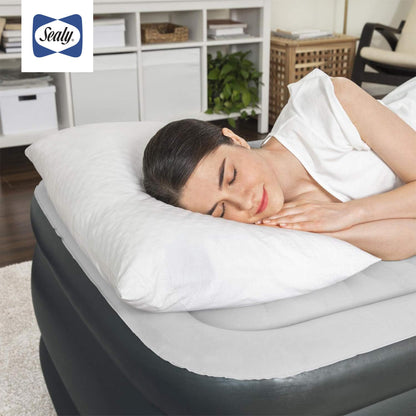 Sealy Tritech 20" Inflatable Air Mattress Bed with Built-in Pump, Storage Bag, and Repair Patch, for Indoor and Outdoor Use, Twin