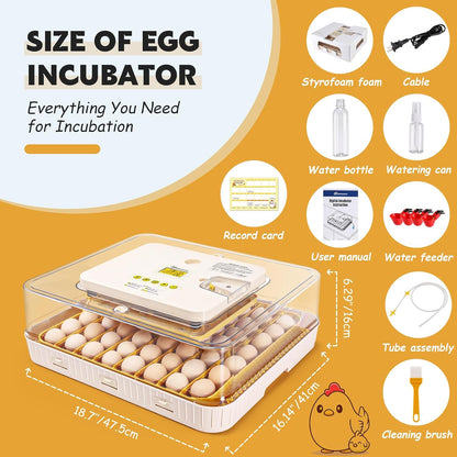 Sailnovo 56 Egg Incubator - Automatic Egg Turning & Humidification | Temperature Control for Chicken, Duck, Quail Eggs