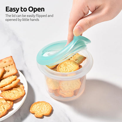 U-Taste Silicone Food Container Set - 4oz x 2, Airtight & Stackable, Freezer/Microwave Safe, Aqua Sky