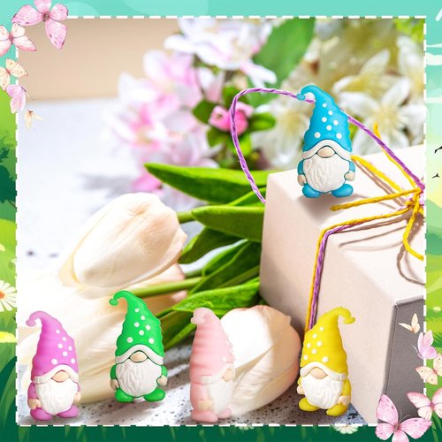 Lunmon Mini Resin Gnome Figurines - 50 Pcs Tiny Gnome Statues for Spring & Easter Decor | Indoor & Outdoor Use