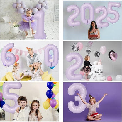 40 Inch Purple Number 6 Balloon by [Brand Name] - Matte Light Purple Birthday & Wedding Decoration