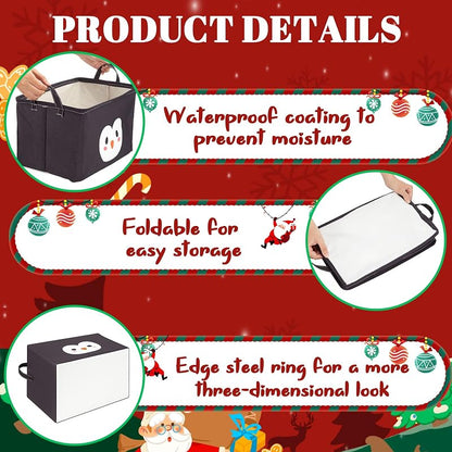 6 Pcs Large Christmas Storage Baskets with Handles 15 x 10.2 x 8.7 in