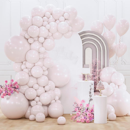 PartyWoo Beige Balloon Arch Kit - 152pcs in Various Sizes for Weddings, Graduations & Baby Showers