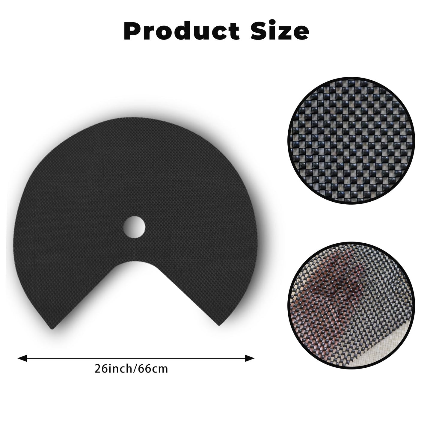 2 Pcs Lazy Susan Shelf Liner, Circle Pre-Cut Non-Adhesive Non-Slip Shelf Liner for Kitchen Corner Cabinet and Pantry Cupboard Organizer Large Susan Shelf (Black, 26Inch)