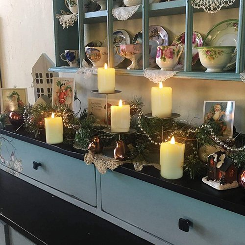 Homemory Flameless Votive Candles - Real Wax, Timer Remote, 2" x 3", 6 Pack for Weddings & Parties