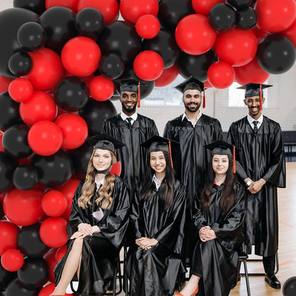 Skiennix Red and Black Balloon Garland Arch Kit - 122PCS Latex Balloons for Birthday, Wedding, and Graduation Decor