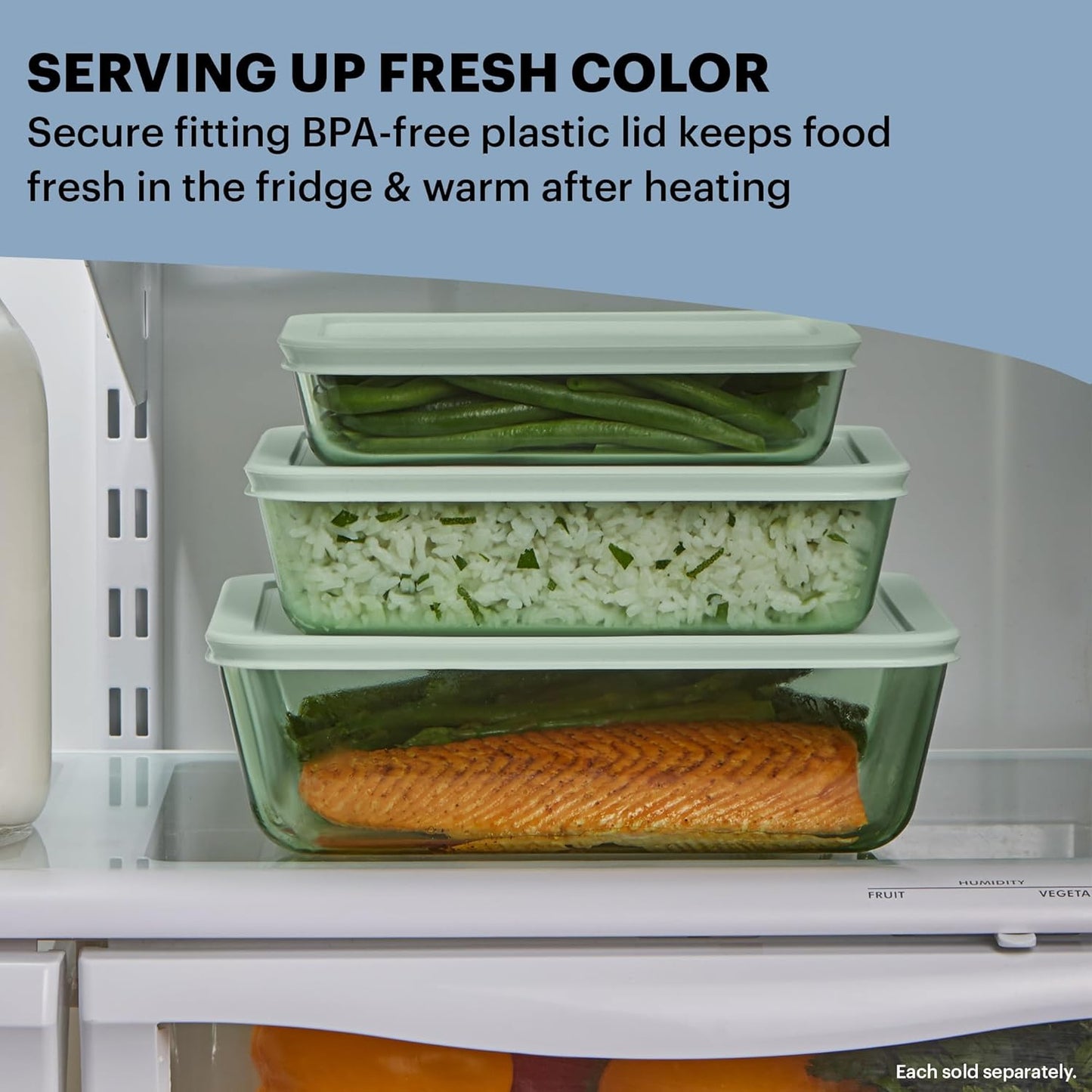 Pyrex Colors Tinted Large Rectangular Food Storage Container - 11 Cup | BPA-Free, Microwave & Dishwasher Safe