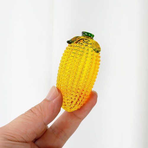 Art Glass Corn Figurine Decor - Unique Tabletop Centerpiece | Perfect for Home, Kitchen, Office