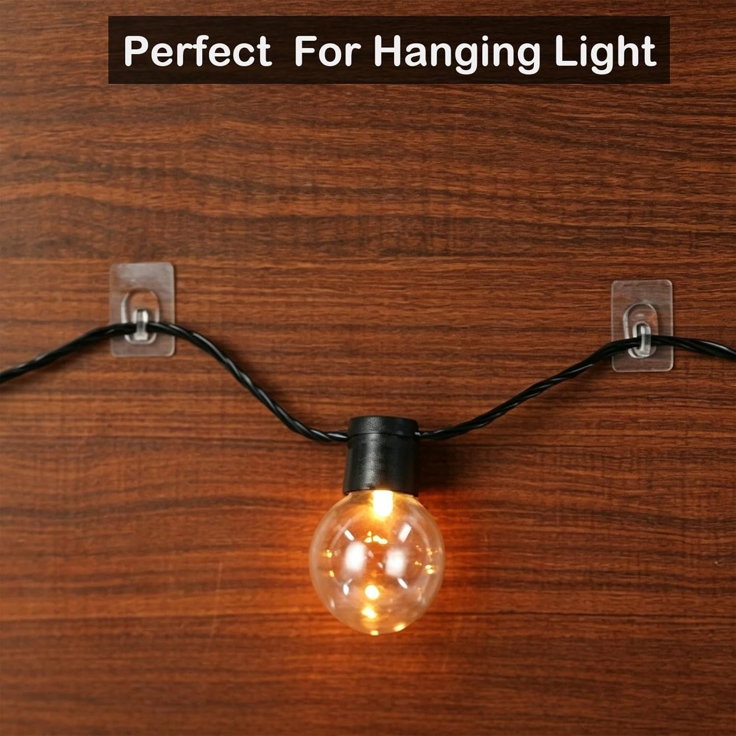 Skiennix 27 Pack Clear Mini Adhesive Wall Hooks - Damage-Free Hanging for Decorations, Lights & Cables